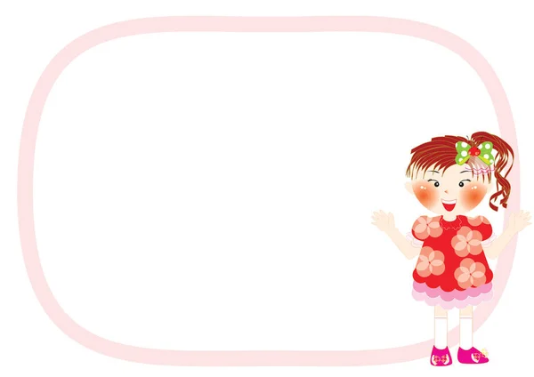 Ілюстрація Дівчини Рожевій Сукні — стоковий вектор