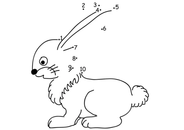 彩色图书游戏 关于可爱兔子孩子教育活动的黑白卡通画 — 图库矢量图片