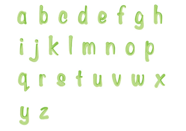 緑のアルファベットのベクトルセットです — ストックベクタ