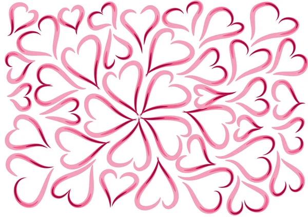 Illustration Vectorielle Cœur Avec Fond Rose — Image vectorielle