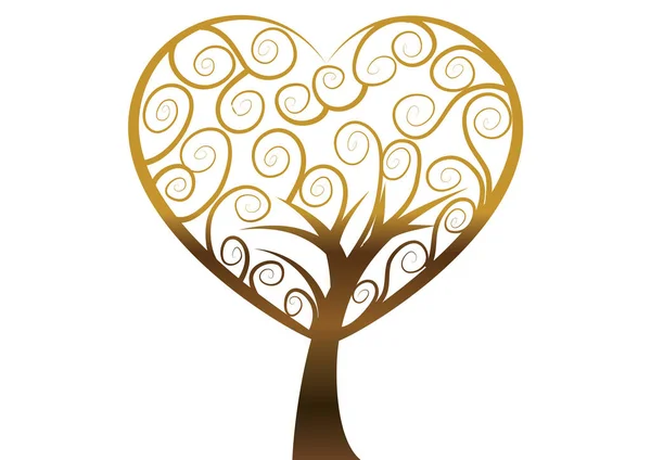 Tree Heart Shape — Stock Vector