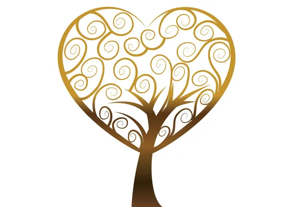 Árbol Con Forma Corazón — Vector de stock