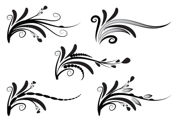 デザインのための花の要素のベクトルセット — ストックベクタ