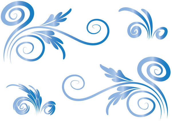 set of vector floral elements for design