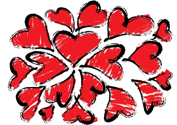 Güzel dekoratif kalp koleksiyonu, aşk konsepti 