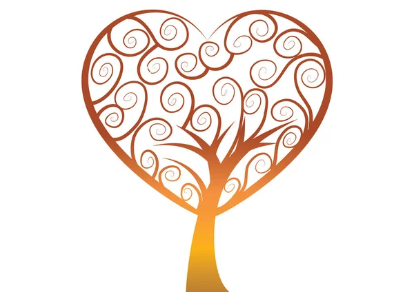 Drzewo Kształcie Serca — Wektor stockowy