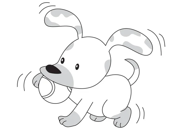 Słodkie Kreskówki Pies Białym Tle — Wektor stockowy