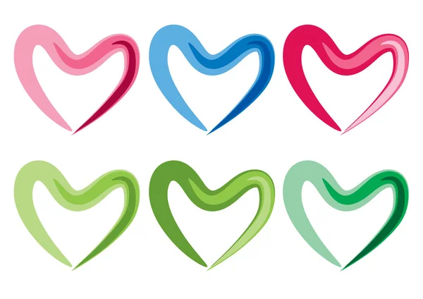 Set Vector Hearts — Stock Vector