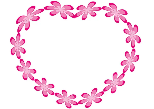 Pink Flowers White Background — Stock Vector