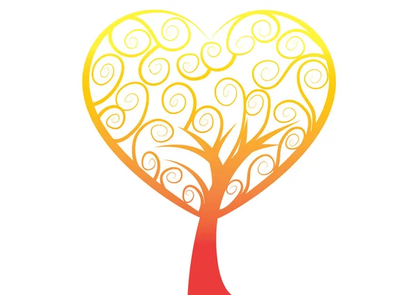 Δέντρο Σχήμα Καρδιάς — Διανυσματικό Αρχείο
