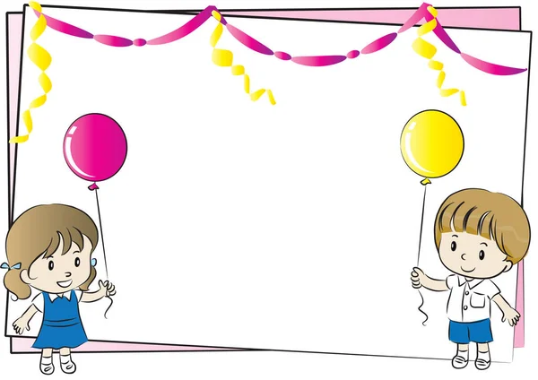 Tarjeta Cumpleaños Los Niños — Vector de stock