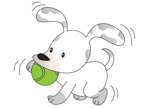 Schattig Cartoon Hond Geïsoleerd Witte Achtergrond — Stockvector