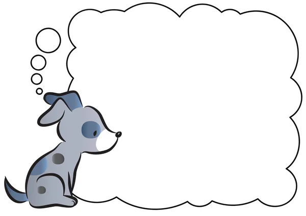 白い紙のかわいい漫画の犬 — ストックベクタ