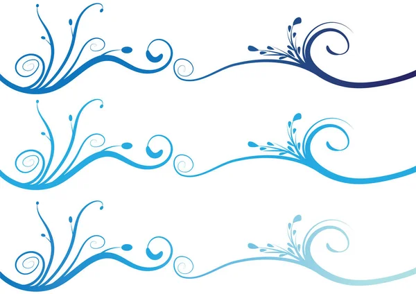 Ilustración Vectorial Fondo Floral Azul — Vector de stock