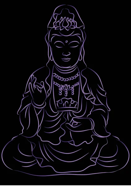 Vektorillustration Eines Buddhas — Stockvektor