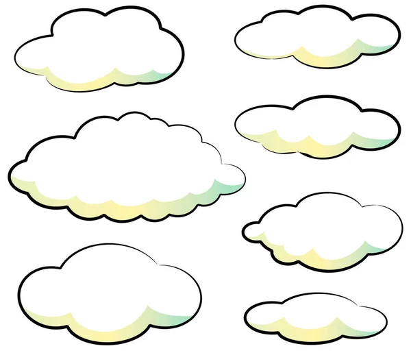 Vektör Bulutları Simgeleri Kümesi — Stok Vektör