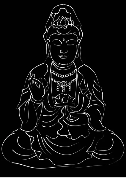 Vektorillustration Des Buddha — Stockvektor