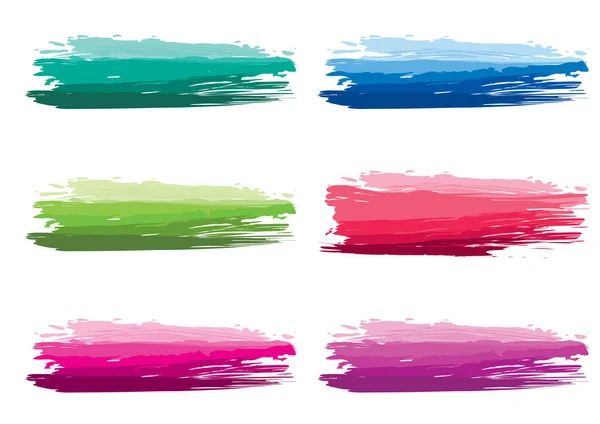 Set Vector Watercolor Brush Strokes Abstract Paint Background — Stock Vector