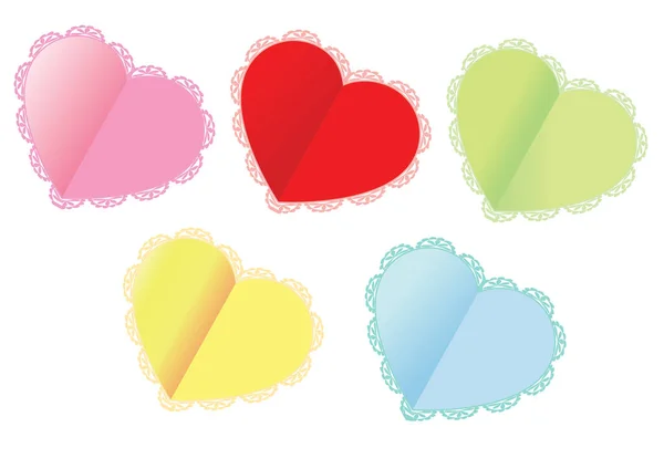 Collection Beautiful Decorative Hearts Love Concept — Stock Vector