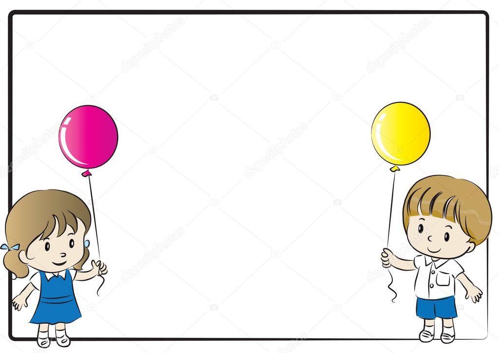 illustration of a girl and a balloon