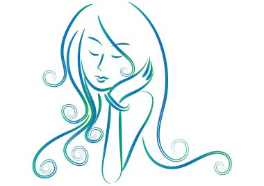 Uzun saçlı güzel kız.