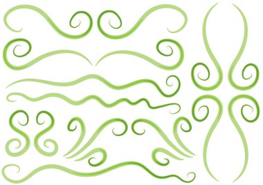 Yeşil ve beyaz girdapların vektör çizimi