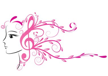 Çiçekli güzel kız.