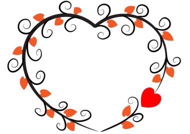 Beyaz arkaplanda bir kalp şeklinin vektör çizimi 