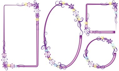 Çiçek çerçevesinin vektör illüstrasyonuName