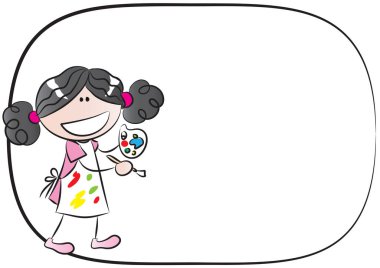 Boyalı ve çerçeveli bir kız 