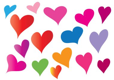 Bir kalp setinin vektör illüstrasyonu