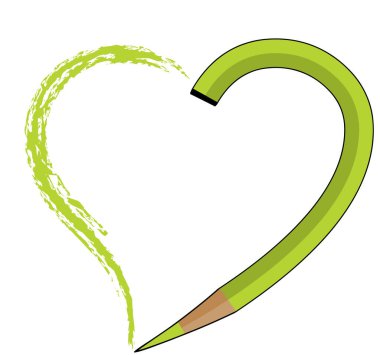 beyaz arkaplanda izole edilmiş karikatür biçiminde kalp şekli simgesi