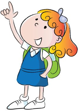 Küçük tatlı bir kızın resmi.