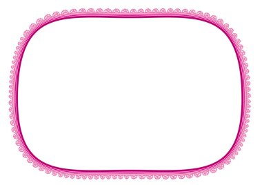 Pembe çerçeveli ve aynalı.