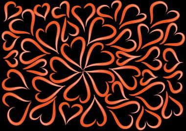 Kalbi olan bir arkaplanın vektör çizimi