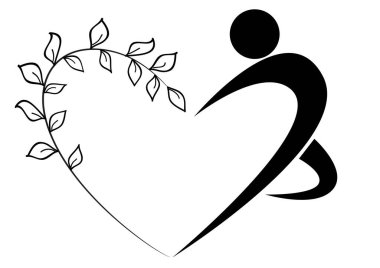 kalp şekli aşk sembolü vektör illüstrasyonu