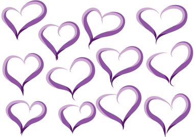 Güzel dekoratif kalp koleksiyonu, aşk konsepti 