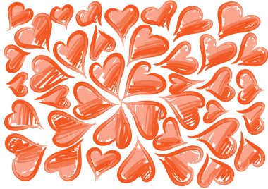 Güzel dekoratif kalp koleksiyonu, aşk konsepti 