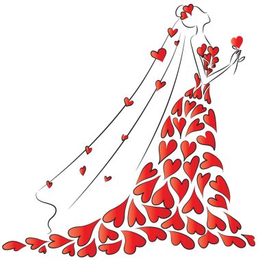 Güzel bir kırmızı gülün vektör çizimi