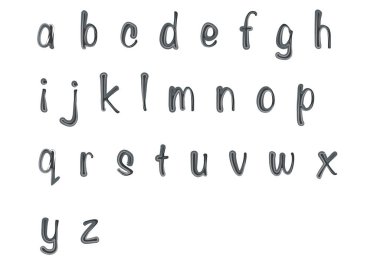 Vektör alfabesi. el çizimi harfler.