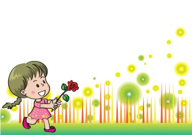 Bir buket çiçekli kız