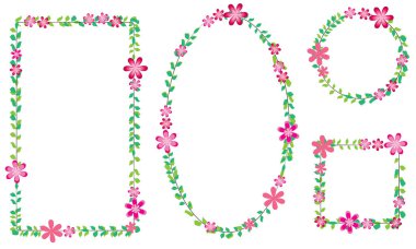 Çiçekli ve kelebekli bir çerçeve