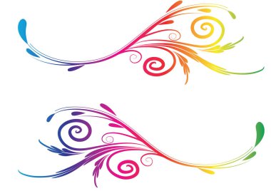 Beyaz arkaplan, vektör, illüstrasyon üzerinde izole edilmiş çerçeveler için dekoratif renkli çiçek kenarlıkları 