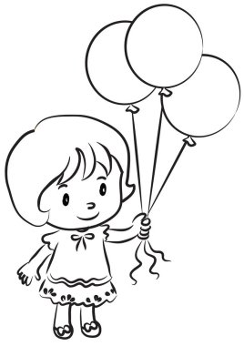 Elinde bir demet çiçek tutan bir kızın resmi