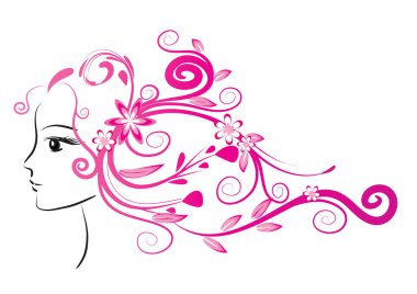 Çiçekli güzel kız.