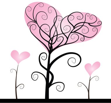 Beyaz arkaplanda bir kalbin vektör illüstrasyonu 