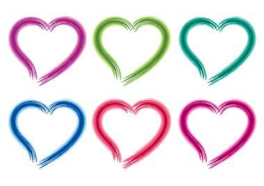 Güzel dekoratif kalp koleksiyonu, aşk konsepti 