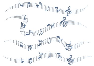 Beyaz arkaplanda müzik notaları 