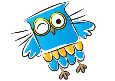 Mavi gökyüzü olan baykuş