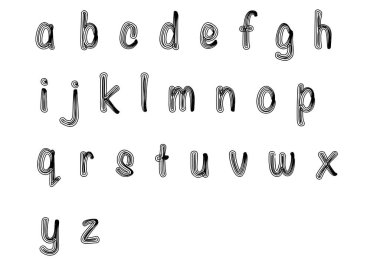 Vektör alfabesi harfleri. el çizimi yazı tipi.